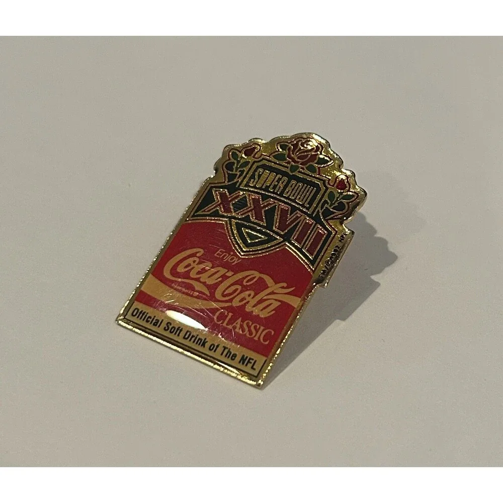 Vintage Super Bowl XXVII Coca Cola Classic Enamel Pin NFL